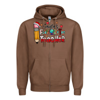 Chestnut Santa Favorite Teacher Zipper Hoodie - CowhideDigitalArt