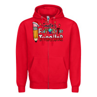 Red Santa Favorite Teacher Zipper Hoodie - CowhideDigitalArt