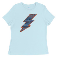 Baby Blue Western Orange Border Aztec Lightning Ladies Tee - Bettercallsaul