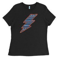 Black Western Orange Border Aztec Lightning Ladies Tee - Bettercallsaul