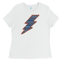 White Western Orange Border Aztec Lightning Ladies Tee - Bettercallsaul