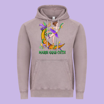 Mardi Gras Cutie Vintage Hoodie Designed By Cowgirlartshop