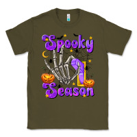 Army Green Spooky Season On Classic Tee - texasbilliewilder