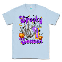 Dusty Blue Spooky Season On Classic Tee - texasbilliewilder