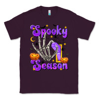 Plum Spooky Season On Classic Tee - texasbilliewilder