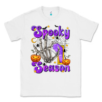 White Spooky Season On Classic Tee - texasbilliewilder