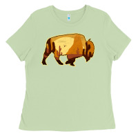 Matcha Desert Landscape Bison Silhouette Ladies Tee - Bettercallsaul