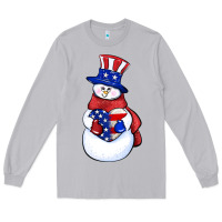 Moon Dust Patriotic snowman 4th of july Long Sleeve Tee - HowdyJamesFarm