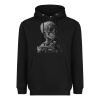 Black Vincent Van Gogh Skull of a SkeletonVintage Halloween Skull Heavyweight Hoodie - minhPixels