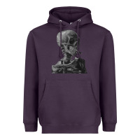 Plum Vincent Van Gogh Skull of a SkeletonVintage Halloween Skull Heavyweight Hoodie - minhPixels