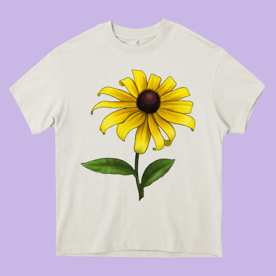 Black Eyed Susan Flower Heavy Core Tee Designed By Lillyallendesigns
