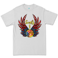 Dove Grey angel wings softball Premium Tee - Jasminsmagicworld