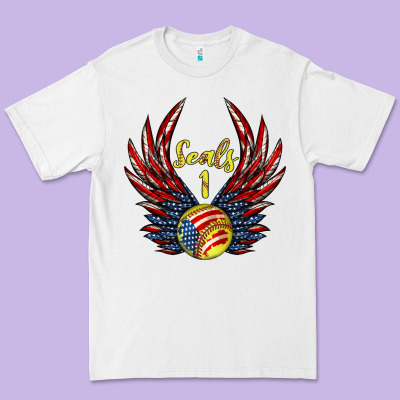 Angel Wings Softball Premium Tee Designed By Jasminsmagicworld