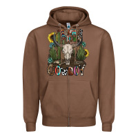 Chestnut summer down cowboy Zipper Hoodie - CowhideDigitalArt