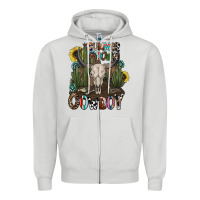 Dove Grey summer down cowboy Zipper Hoodie - CowhideDigitalArt