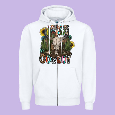 Summer Down Cowboy Zipper Hoodie Designed By Cowhidedigitalart