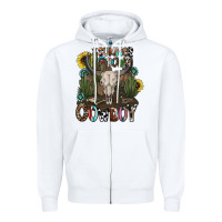 White summer down cowboy Zipper Hoodie - CowhideDigitalArt
