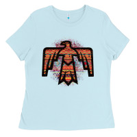 Baby Blue Red Aztec Thunderbird Ladies Tee - Bettercallsaul
