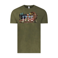 Vintage Olive Eat. 1776 eagle 4th of july Vintage Tee - HowdyJamesFarm