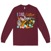 Burgundy I dig Easter Day Long Sleeve Tee - HowdyJamesFarm