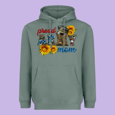 Proud Army Mom Heavyweight Hoodie Designed By Artiststas