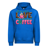 Cobalt all you need is love and a good cup of coffee Urban Hoodie - AdoDesignShop