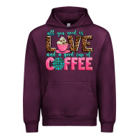Mauve Wine all you need is love and a good cup of coffee Urban Hoodie - AdoDesignShop