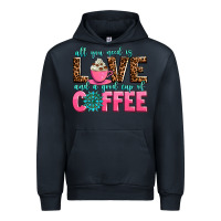 Navy all you need is love and a good cup of coffee Urban Hoodie - AdoDesignShop