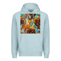 Blue Mist thanksgiving turkey seamless pattern Premium Hoodie - BundleAndBundleShop