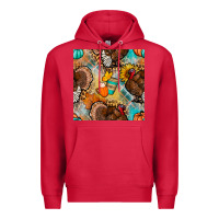 Cardinal thanksgiving turkey seamless pattern Premium Hoodie - BundleAndBundleShop