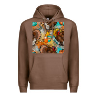 Chestnut thanksgiving turkey seamless pattern Premium Hoodie - BundleAndBundleShop