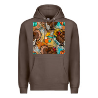 Coffee thanksgiving turkey seamless pattern Premium Hoodie - BundleAndBundleShop