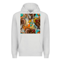 Dove Grey thanksgiving turkey seamless pattern Premium Hoodie - BundleAndBundleShop