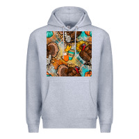 Heather Grey thanksgiving turkey seamless pattern Premium Hoodie - BundleAndBundleShop