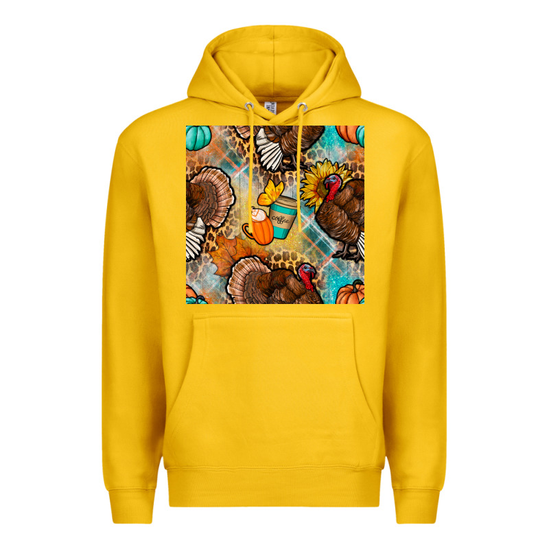 Thanksgiving Turkey Seamless Pattern Premium Hoodie by BundleAndBundleShop | Teevron