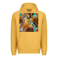 Mustard thanksgiving turkey seamless pattern Premium Hoodie - BundleAndBundleShop