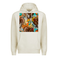 Oatmeal Heather thanksgiving turkey seamless pattern Premium Hoodie - BundleAndBundleShop