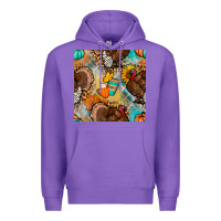 Purple thanksgiving turkey seamless pattern Premium Hoodie - BundleAndBundleShop