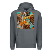 Rock thanksgiving turkey seamless pattern Premium Hoodie - BundleAndBundleShop