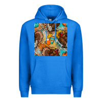 True Royal thanksgiving turkey seamless pattern Premium Hoodie - BundleAndBundleShop