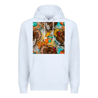 White thanksgiving turkey seamless pattern Premium Hoodie - BundleAndBundleShop