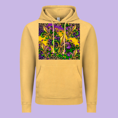 Mardi Gras Fleur De Lis Vintage Hoodie Designed By Cowgirlartshop