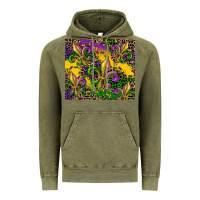 Vintage Olive mardi gras fleur de lis Vintage Hoodie - CowGirlArtShop