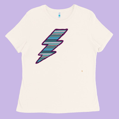 Purple Border Aztec Pattern Lightning Ladies Tee Designed By Bettercallsaul