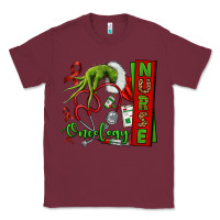 Burgundy Christmas Character Nurse Classic Tee - NancyCooperArtShop