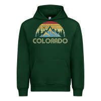 Forest Green Colorado Retro Vintage Mountains Nature Hiking Urban Hoodie - minhPixels