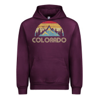 Mauve Wine Colorado Retro Vintage Mountains Nature Hiking Urban Hoodie - minhPixels