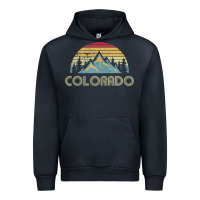 Navy Colorado Retro Vintage Mountains Nature Hiking Urban Hoodie - minhPixels