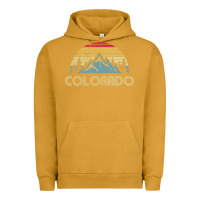 Pigment Peanut Butter Colorado Retro Vintage Mountains Nature Hiking Urban Hoodie - minhPixels