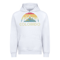 White Colorado Retro Vintage Mountains Nature Hiking Urban Hoodie - minhPixels